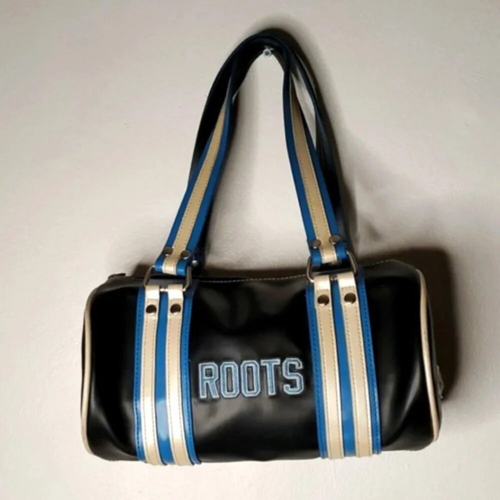 Roots purse Vintage  y2k style   satchel bag full zip black Retro Sporty